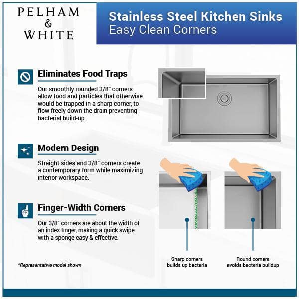 Bryn Stainless Steel 16-Gauge 33 in. Double Bowl Farmhouse Apron Kitchen Sink with Bottom Grid, Drain