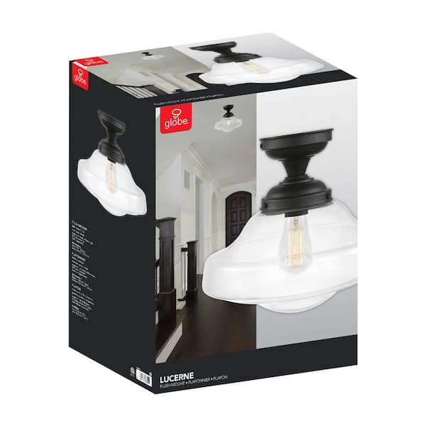 Lucerne 1-Light Dark Bronze Semi-Flush Mount