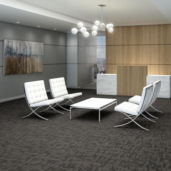 Oneida Gray Commercial 24 in. x 24 Glue-Down Carpet Tile (20 Tiles/Case) 80 sq. ft.