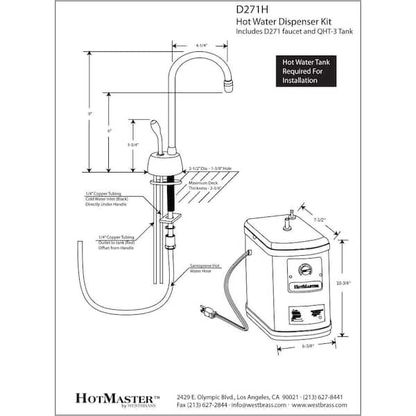 9 in. Velosah 1-Handle Hot Water Dispenser Faucet with Instant Hot Water Tank, Oil Rubbed Bronze