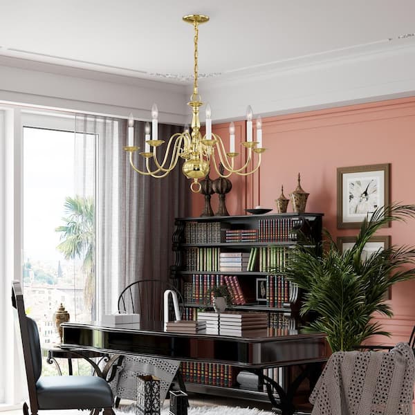 Williamsburgh 8-Light Polished Brass Chandelier