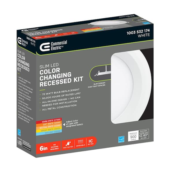 6 in. Adjustable CCT Integrated LED Canless Recessed Light Trim 900 Lumens Kitchen Bathroom Remodel Wet Rated (12-Pack)