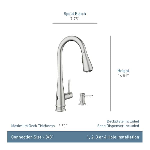 Birchfield Touchless Single-Handle Pull-Down Sprayer Kitchen Faucet in Spot Resist Stainless