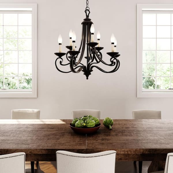 Barcelona 9-Light Hanging Natural Iron Chandelier