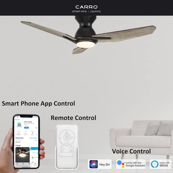 Tilbury 52 in. Integrated LED Indoor/Outdoor Black Smart Ceiling Fan with Light and Remote, Works with Alexa/Google Home