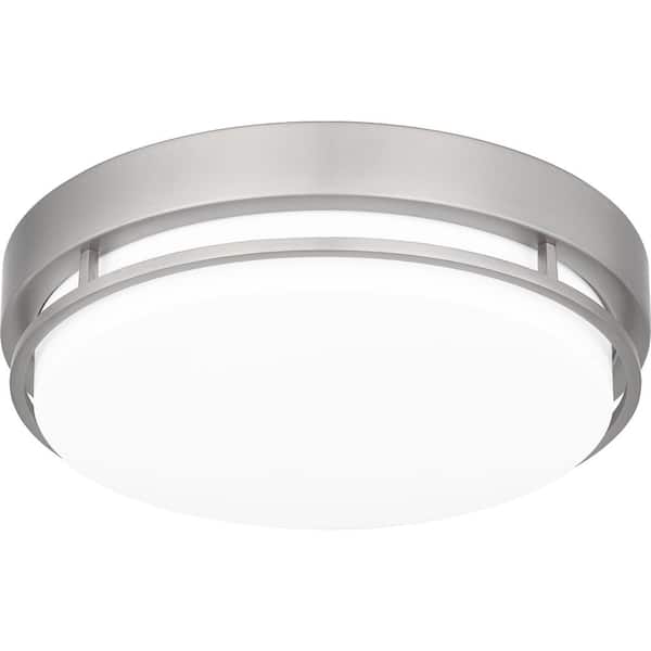 Hale 12 in. 1-Light Brushed Nickel LED Flush Mount