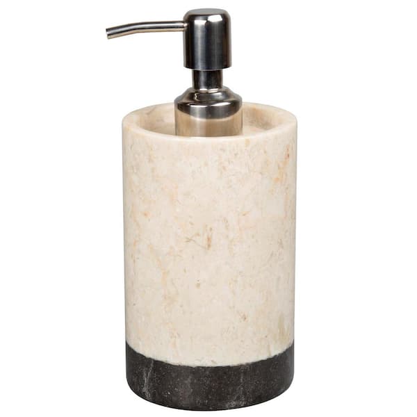 Inverary Banded Natural Marble Liquid Soap Dispenser in 2-Tone Color