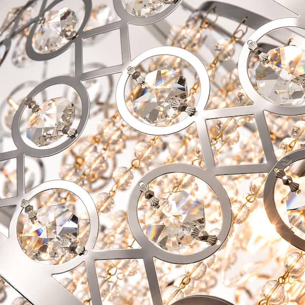 Indianapolis 5-Light Chrome Lantern Drum Chandelier with Crystal Accents