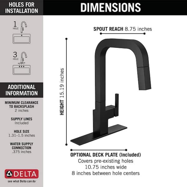 Junction Single-Handle Pull-Down Sprayer Kitchen Faucet [with MagnaTite Docking] in Matte Black