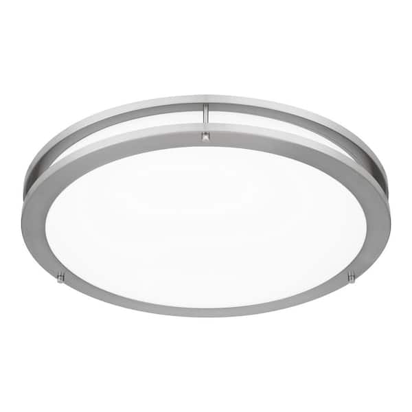 Euclid 24 in. Brushed Nickel LED Semi-Flush Mount