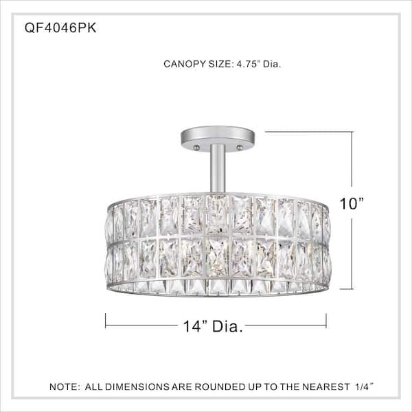 Coffman 3-Light Polished Nickel Semi-Flush Mount