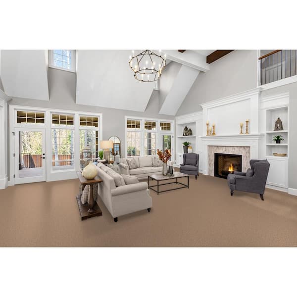 Added Value  - Pamper - Beige 24 oz. SD Polyester Texture Installed Carpet