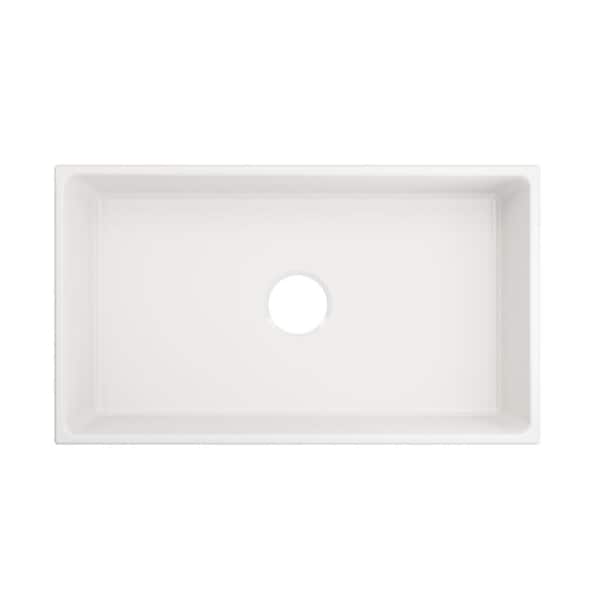 Farmhouse Apron-Front Fireclay 33 in. Single Bowl Kitchen Sink in White with Bottom Grid