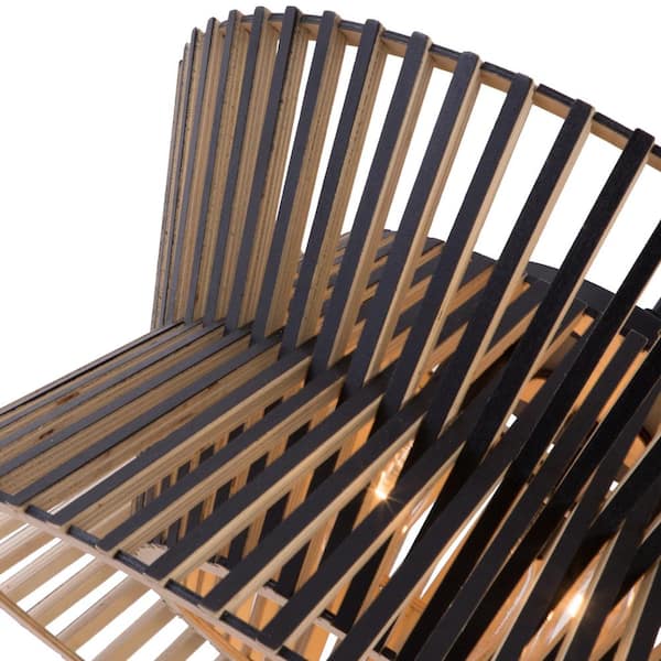 Highler 3-Light Black Wood Basket Chandelier