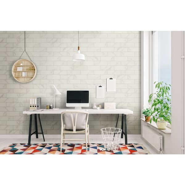 Kalypso Monet 4 in. x 12 in. Glossy Ceramic White Subway Wall Tile (10.76 sq. ft./Case)