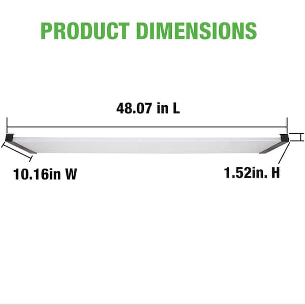 48 in. x 10 in. 4200 Lumens Matte Black Wood End Caps Integrated LED Panel Light 3000K 4000K 5000K Dimmable (4-Pack)