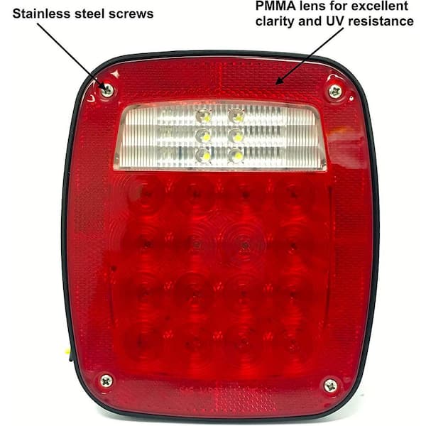 12-Volt 38 LED Universal Square Combination Signal Tail Light (2-Pack)