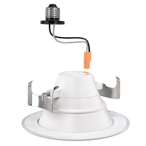 6 in. Adjustable CCT 30 Lighting Options Integrated Integrated LED Recessed Light Trim New Construction Remodel