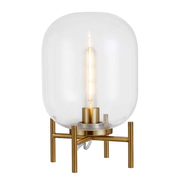 Edison 15 in. Brass Finish Table Lamp with Glass Shade