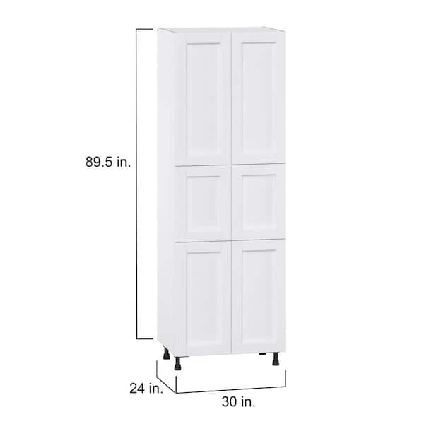Mancos Glacier White Shaker Assembled Pantry Kitchen Cabinet (30 in. W x 89.5 in. H x 24 in. D)