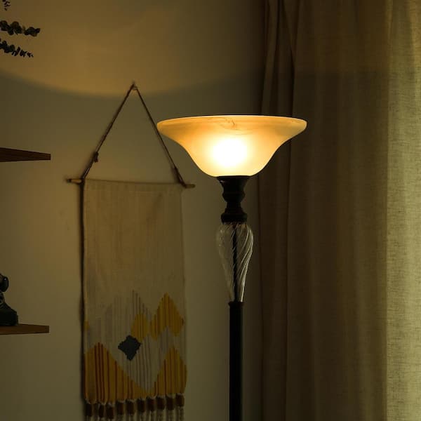 72 in. Oil Rubbed Bronze Torchiere Floor Lamp