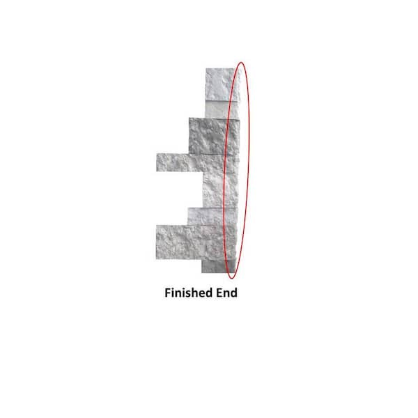 Spring Creek Gray 2 - 4 in. x 4 - 10 in. Cement Standard Corner/Finished End Wall Tiles (7.25 sq. ft./case)