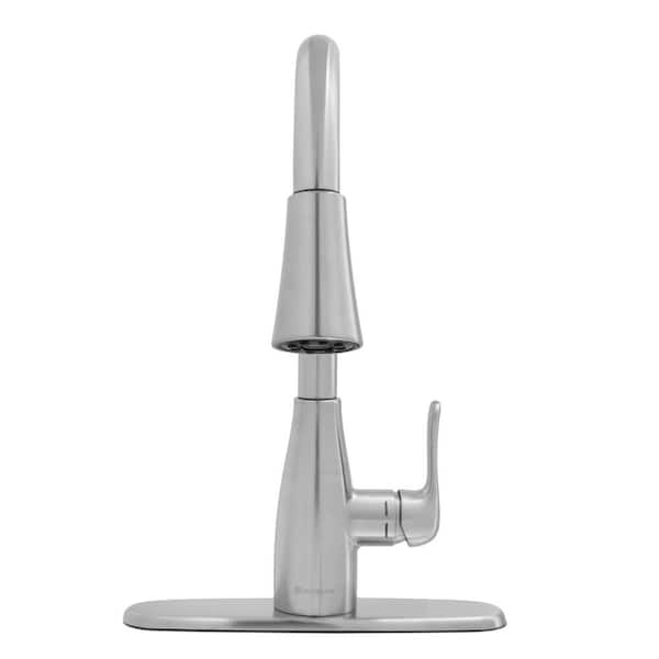 McKenna Single-Handle Pull Down Sprayer Kitchen Faucet in Stainless Steel with TurboSpray and FastMount