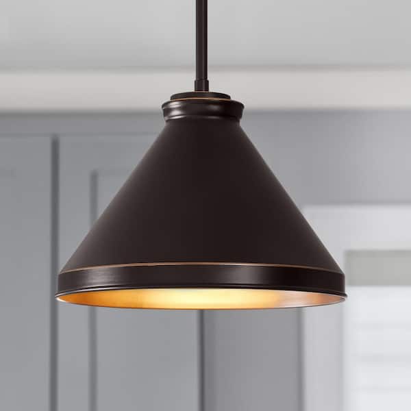 2-1/4 in. Large Oil-Rubbed Bronze Metal Cone Pendant Light Shade