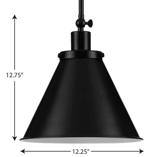 Hinton 1-Light Matte Black Industrial Pendant Light