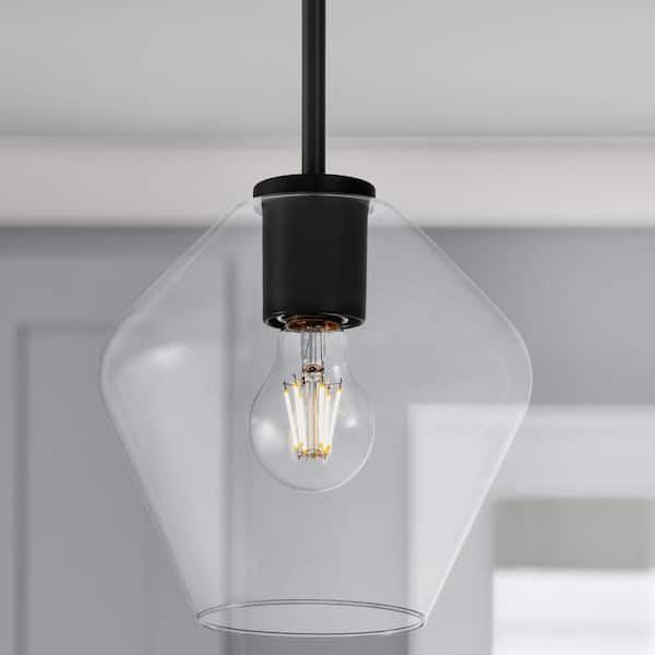2-1/4 in. Fitter Clear Glass Merlot Pendant Lamp Shade
