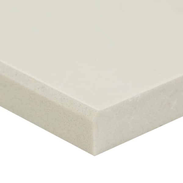Calacatta Nowy White Double Beveled 4 in. x 36 in. Polished Engineered Marble Threshold Tile Trim
