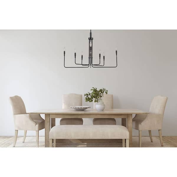 Charlotte 8-Light Black Candle Chandelier Light Fixture