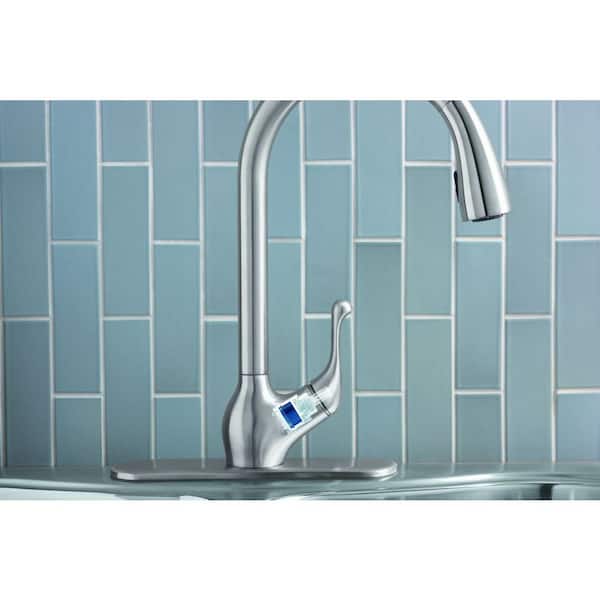 Barossa Single-Handle Pull-Down Sprayer Kitchen Faucet with Soap/Lotion Dispenser in Vibrant Stainless