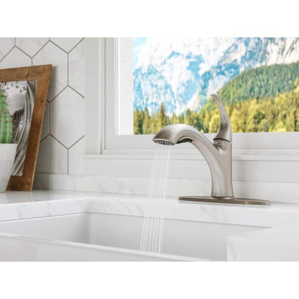 Wray Single-Handle Pull-Out Sprayer Kitchen Faucet in Spot Defense Stainless Steel