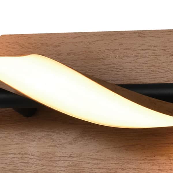Washington 1-Light Black/Wood LED Wall Sconce