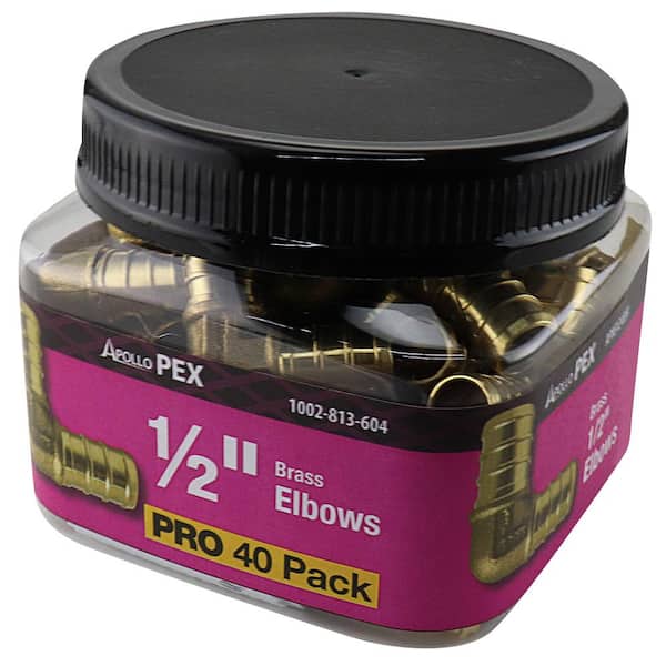 1/2 in. Brass PEX-B Barb 90-Degree Elbow Pro Pack (40-Pack)