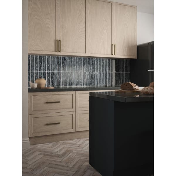 Abalone Gray 3 in. x 12 in. Glossy Glass Wall Tile (10 sq. ft./Case)