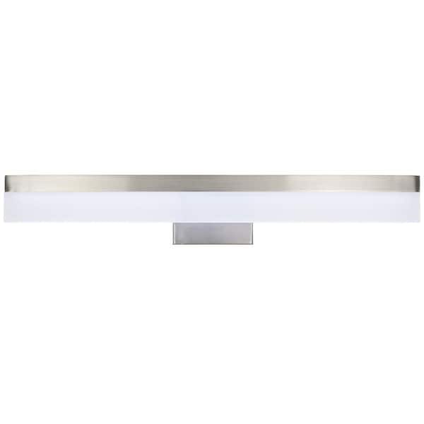 Eldridge 24 in. 1-Light Brushed Nickel LED Bathroom Vanity Light Bar