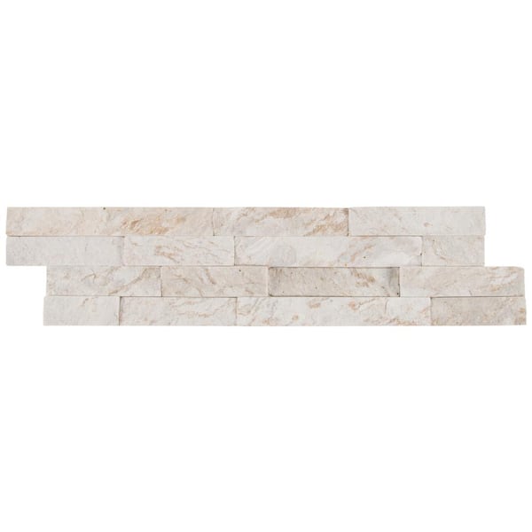 Royal White Ledger Panel 6 in. x 24 in. Misc Quartzite Wall Tile (6 sq. ft./Case)