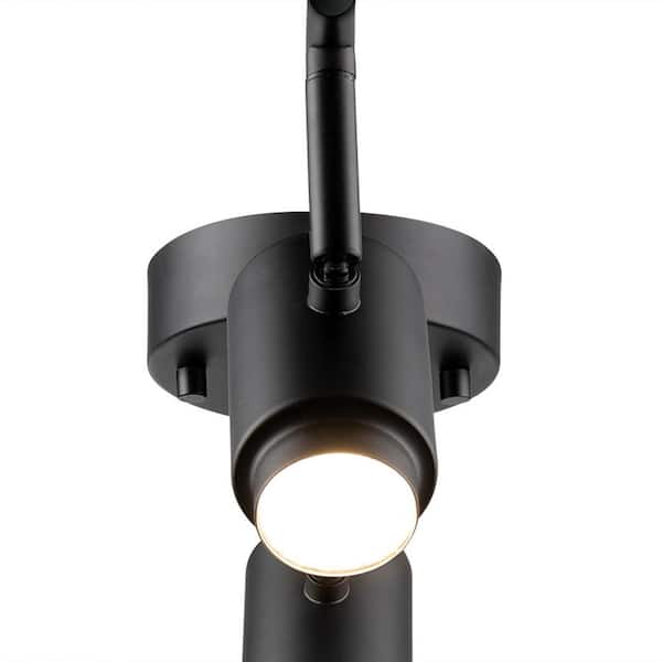 Walton 2 ft. 4-Light Matte Black 29-Watt Integrated LED Linear Track Lighting Kit with Swivel Center Bar