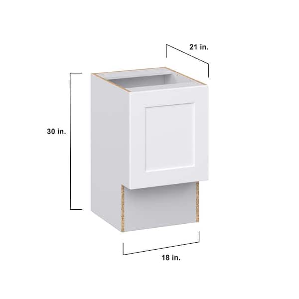 Wallace Painted Warm White Shaker Assembled 18 in. W x 30 in. H x 21 in. D Accessible ADA Vanity Base Kitchen Cabinet