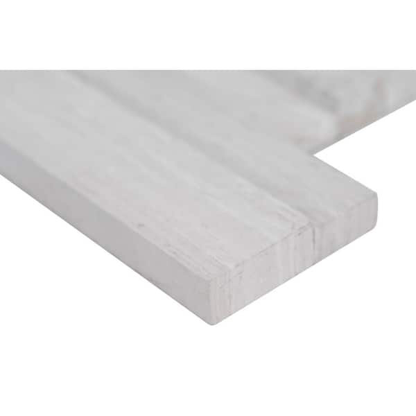 White Oak 3D Ledger Panel 6 in. x 24 in. Honed Marble Wall Tile (6 sq. ft./Case)