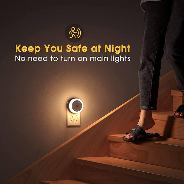0.6-Watt Black 3000K Warm White Plug In Dusk to Dawn Integrated LED Night Light(4 Pack)