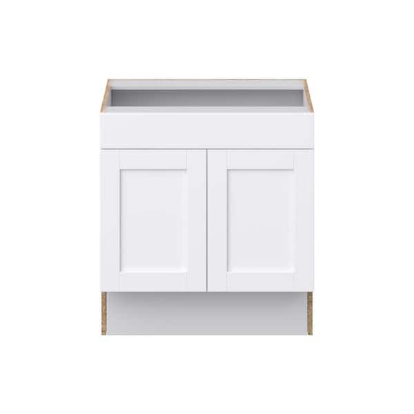 Mancos Glacier White Shaker Assembled 30 in. W x 32.5 in. H x 23.75 in. D ADA Sink Base With Removable Front Cabinet
