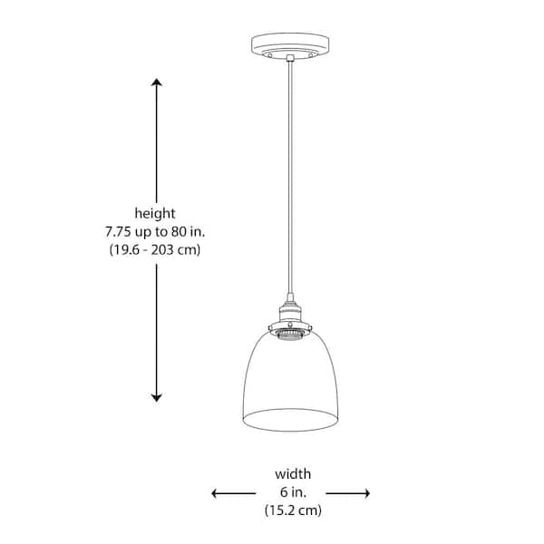 1-Light Oil Rubbed Bronze Mini Pendant Light Fixture with Clear Glass Shade