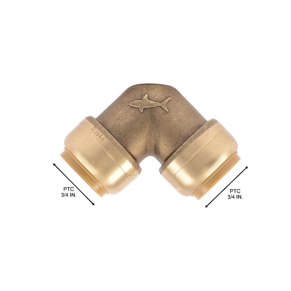 3/4 in. Push-to-Connect Brass 90-Degree Elbow Fitting Pro Pack (4-Pack)