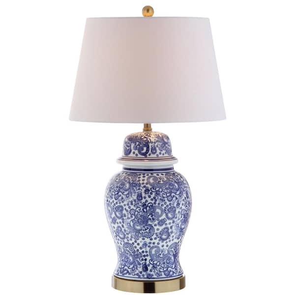 Ellis 29.5 in. H Ceramic Table Lamp, Blue/White