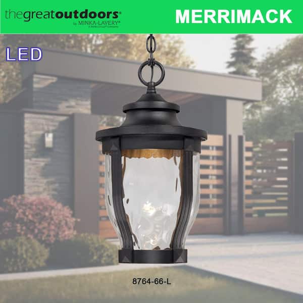 Merrimack 1-Light Black Outdoor Integrated LED Hanging Lantern