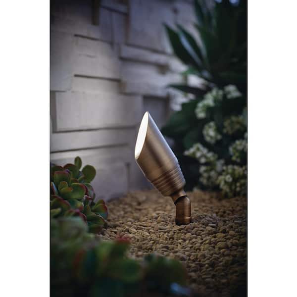 50-Watt Equivalent Low Voltage Brass Integrated LED 2700K Warm White Outdoor Landscape Spot Light