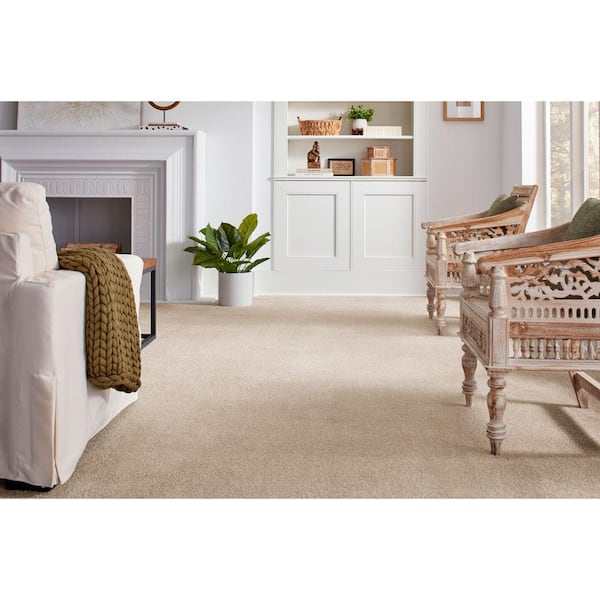Appreciate II  - Chenille - Beige 58 oz. Triexta Texture Installed Carpet